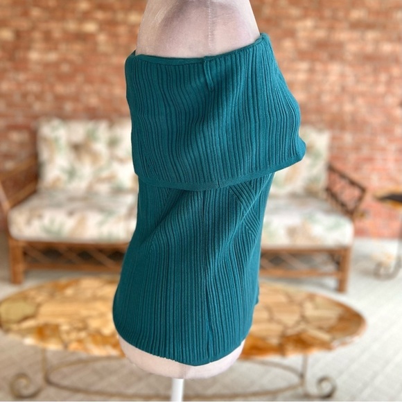 WHBM Teal Ribbed Off Shoulder Top XL - Picture 9 of 15
